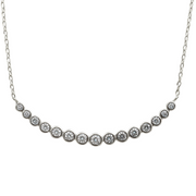 925 Sterling Silver Necklace with Sparkling Round Zircon Line Silver Ocean 925 Sterling Silver Necklace with Sparkling Round Zircon Line